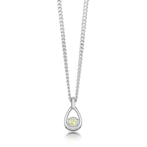 Arctic Stream Peridot Petite Droplet Pendant by Sheila Fleet Jewellery