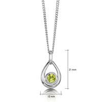 Peridot Birthstone Droplet Pendant in Sterling Silver by Sheila Fleet Jewellery
