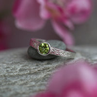 Matrix 5mm Peridot Ring in Sterling Silver by Sheila Fleet Jewellery