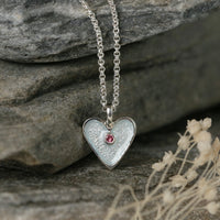 Secret Hearts Pink Tourmaline Pendant in Frost Enamel by Sheila Fleet Jewellery