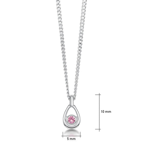 Arctic Stream Pink Tourmaline Petite Droplet Pendant by Sheila Fleet Jewellery