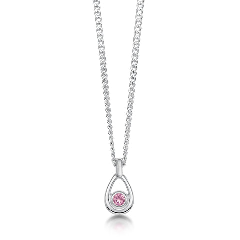 Arctic Stream Pink Tourmaline Petite Droplet Pendant by Sheila Fleet Jewellery