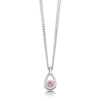 Arctic Stream Pink Tourmaline Petite Droplet Pendant by Sheila Fleet Jewellery
