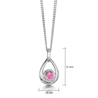 Pink Tourmaline Birthstone Droplet Pendant in Sterling Silver by Sheila Fleet Jewellery