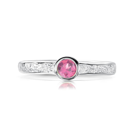 Matrix Pink Tourmaline Ring in Sterling Silver by Sheila Fleet Jewellery