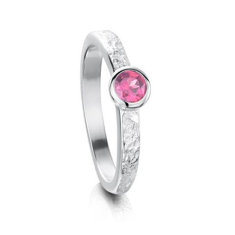 Matrix Pink Tourmaline Ring in Sterling Silver by Sheila Fleet Jewellery