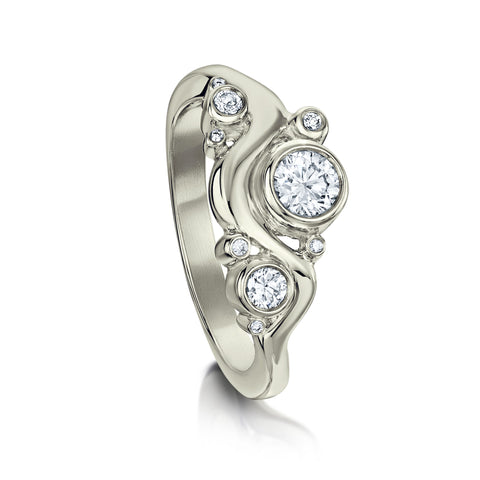 Cosmos Galaxy 9-diamond Ring in Platinum by Sheila Fleet Jewellery