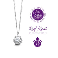 Limited Edition Reef Knot Platinum Jubilee Small Diamond Pendant by Sheila Fleet Jewellery