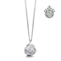 Limited Edition Reef Knot Platinum Jubilee Small Diamond Pendant by Sheila Fleet Jewellery