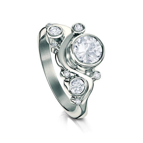 Super Cosmos Diamond Ring in Platinum by Sheila Fleet Jewellery