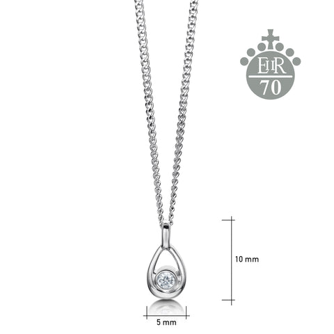 Limited Edition Arctic Stream Platinum Jubilee Diamond Droplet Pendant by Sheila Fleet Jewellery