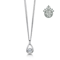 Limited Edition Arctic Stream Platinum Jubilee Diamond Droplet Pendant by Sheila Fleet Jewellery