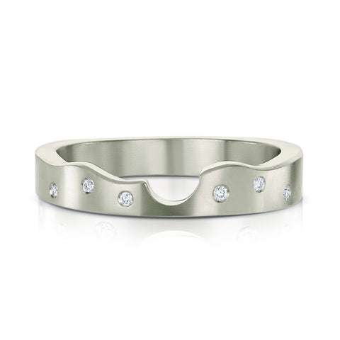 River Ripples Diamond Wedding Band in Platinum (DR089) by Sheila Fleet Jewellery