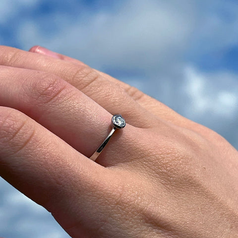 Contemporary 0.25ct Solitaire Diamond Ring in Platinum