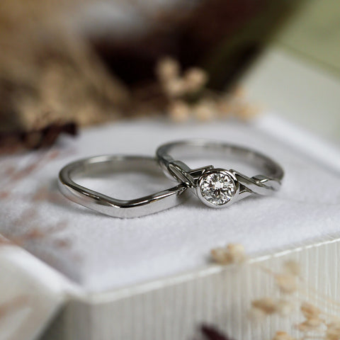 Celtic Twist 0.40ct Diamond Ring Set in Platinum by Sheila Fleet Jewellery