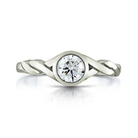 Celtic Twist 0.40ct Diamond Solitaire Ring in Platinum by Sheila Fleet Jewellery