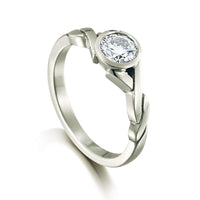 Celtic Twist 0.40ct Diamond Solitaire Ring in Platinum by Sheila Fleet Jewellery