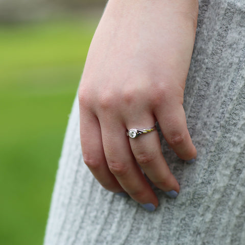 Celtic Twist 0.40ct Diamond Solitaire Ring in Platinum by Sheila Fleet Jewellery