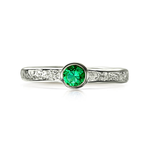 Matrix Emerald Ring in Platinum by Sheila Fleet Jewellery