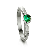 Matrix Emerald Ring in Platinum by Sheila Fleet Jewellery