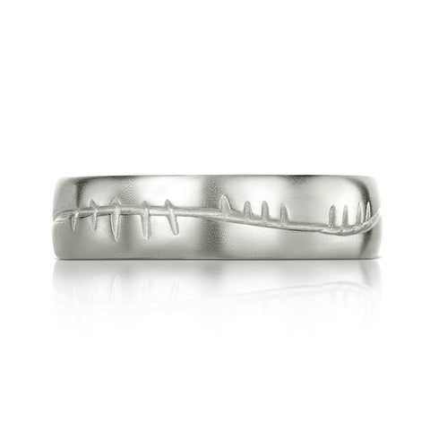 Ogham 6mm Oval Court Ring in Platinum by Sheila Fleet Jewellery