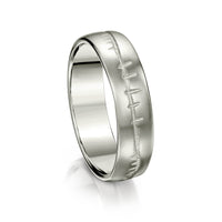 Ogham 6mm Oval Court Ring in Platinum by Sheila Fleet Jewellery