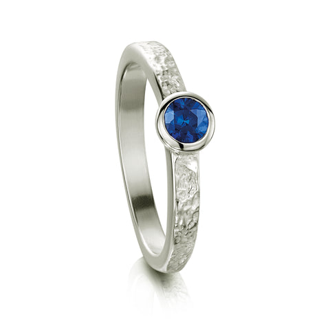Matrix Sapphire Ring in Platinum by Sheila Fleet Jewellery