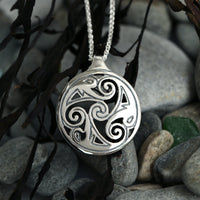 Birsay Disc Dress Pendant in Sterling Silver