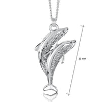 Dolphin Duo Dress Pendant in Sterling Silver by Sheila Fleet Jewellery