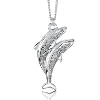Dolphin Duo Dress Pendant in Sterling Silver by Sheila Fleet Jewellery