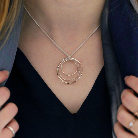 Tidal 3-part Pendant in Sterling Silver by Sheila Fleet Jewellery