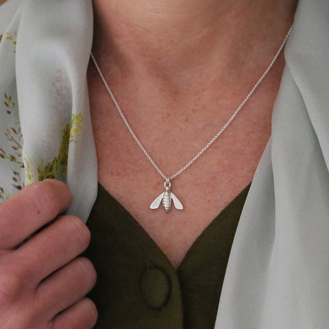 Honeybee Pendant in Sterling Silver by Sheila Fleet Jewellery