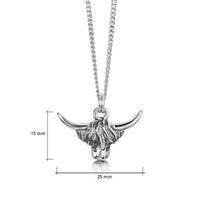 Highland Cow Pendant in Oxidised Sterling Silver by Sheila Fleet Jewellery