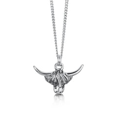 Highland Cow Pendant in Oxidised Sterling Silver by Sheila Fleet Jewellery