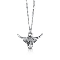 Highland Cow Pendant in Oxidised Sterling Silver by Sheila Fleet Jewellery