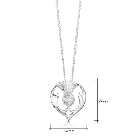 Thistle Dress Pendant Necklace in Sterling Silver by Sheila Fleet Jewellery