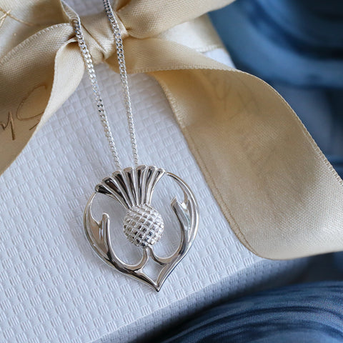 Thistle Dress Pendant Necklace in Sterling Silver by Sheila Fleet Jewellery