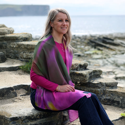 Primula Scotica Silk Scarf by Sheila Fleet Jewellery