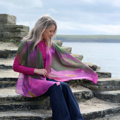 Primula Scotica Silk Scarf by Sheila Fleet Jewellery