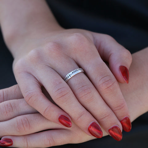 Ogham Small Ring in Sterling Silver by Sheila Fleet Jewellery