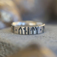 Runic Ring in Sterling Silver by Sheila Fleet Jewellery