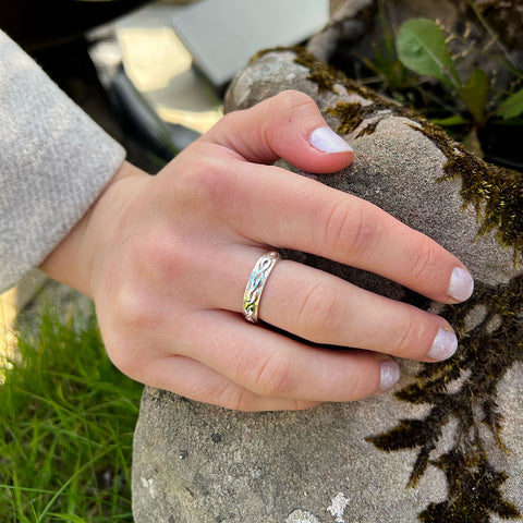 Celtic Twist Textured Ring in Sterling Silver by Sheila Fleet Jewellery