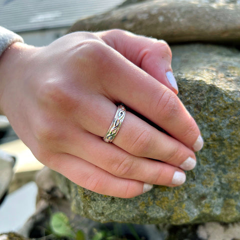 Celtic Twist Textured Ring in Sterling Silver by Sheila Fleet Jewellery