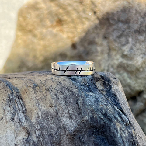 Ogham Ring in Sterling Silver by Sheila Fleet Jewellery