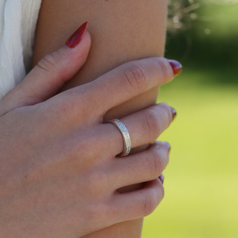 Matrix 4mm Band in Sterling Silver by Sheila Fleet Jewellery