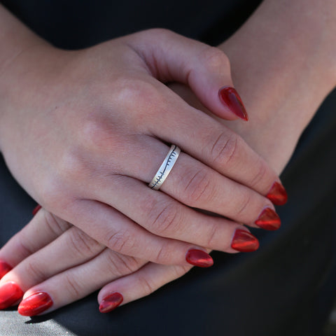 Ogham 5mm Oval Court Ring in Sterling Silver by Sheila Fleet Jewellery