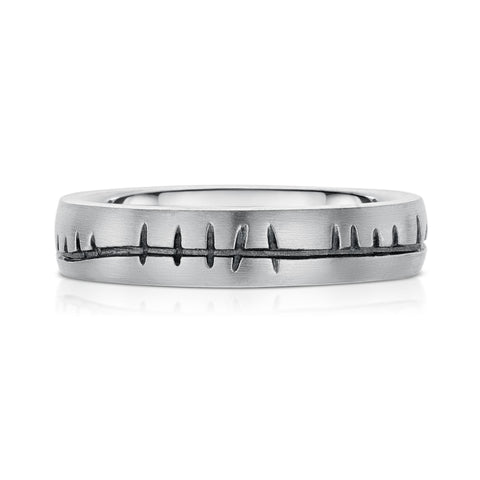 Ogham 5mm Oval Court Ring in Sterling Silver by Sheila Fleet Jewellery