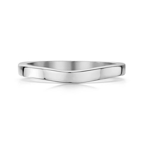 Contemporary Curve Wedding Band in Sterling Silver by Sheila Fleet Jewellery
