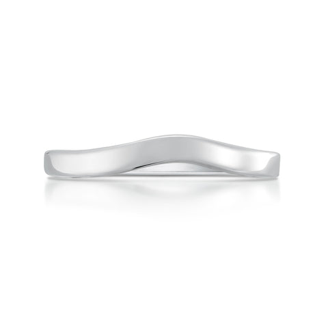Contemporary Curve Wedding Band in Sterling Silver by Sheila Fleet Jewellery
