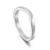 Contemporary Curve Wedding Band in Sterling Silver by Sheila Fleet Jewellery